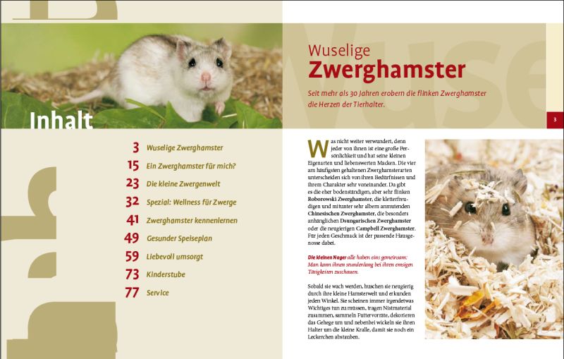 Zwerghamster Inhaltsverzeichnis